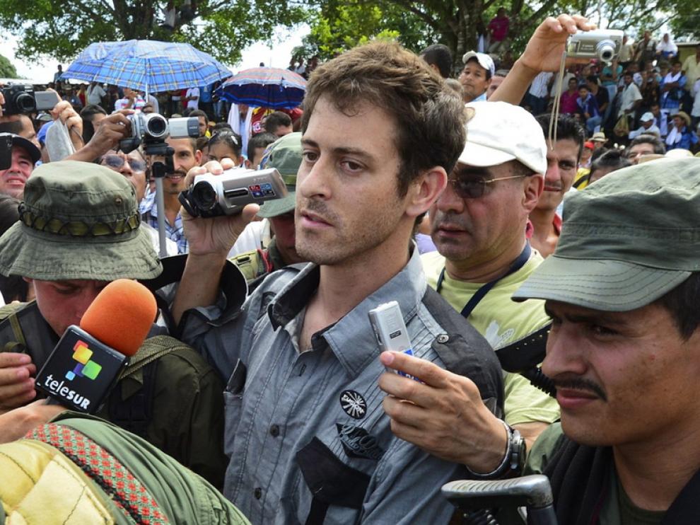 El periodista francés, Roméo Langlois, una vez liberado de las FARC.