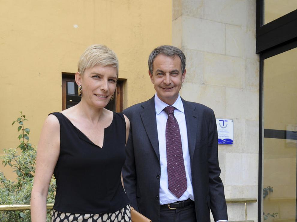 -El expresidente del Gobierno José Luis Rodriguez Zapatero acompañado de su esposa, Sonsoles Espinosa