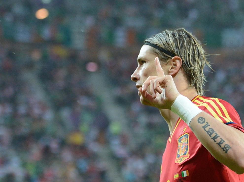 Fernando Torres celebra un gol