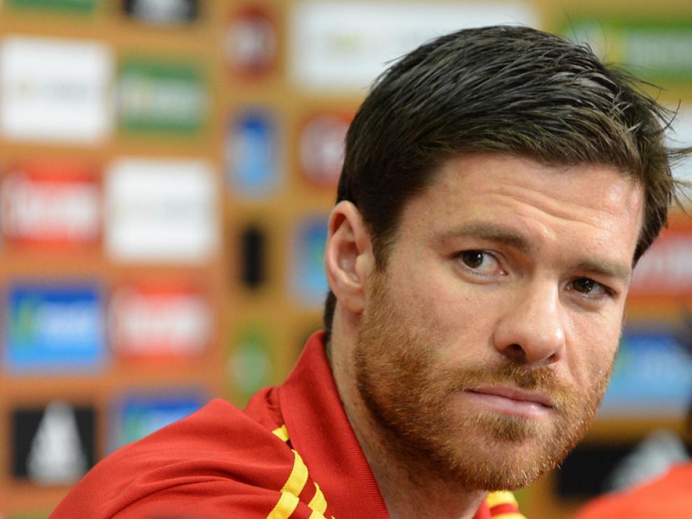 Xabi Alonso durante una rueda de prensa
