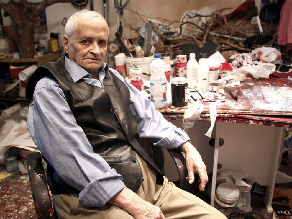 Luis Feito, en su estudio de Madrid