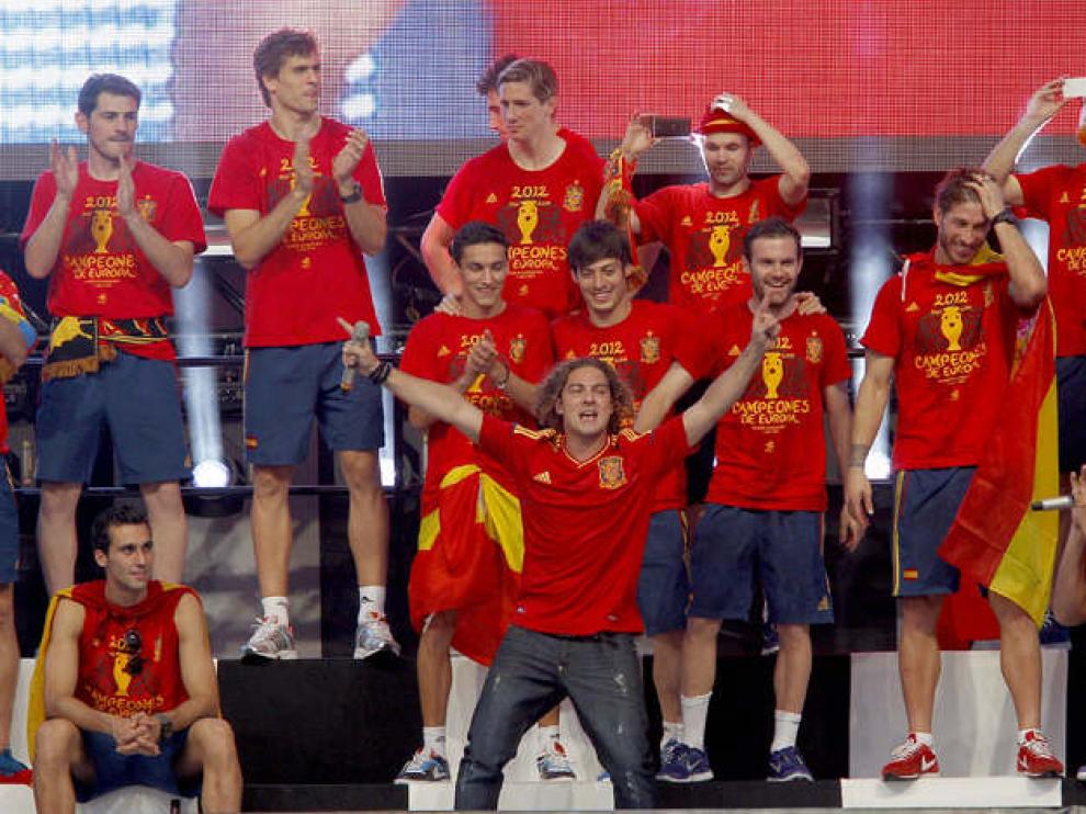 Fiesta de la selección en Cibeles