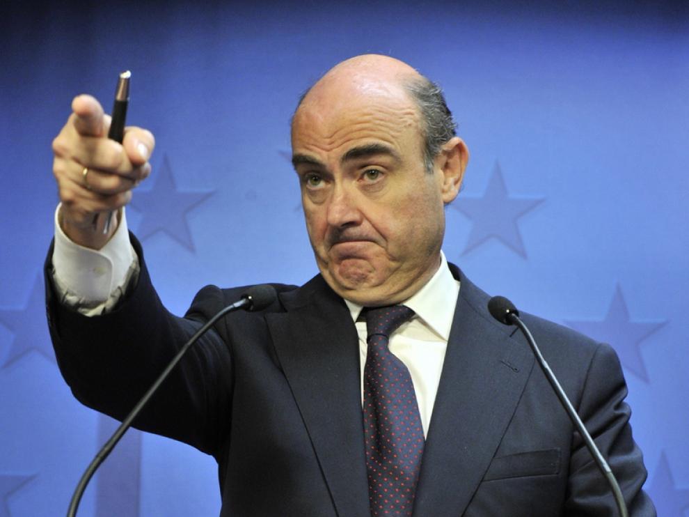 Guindos en una reciente intervención ante los medios.