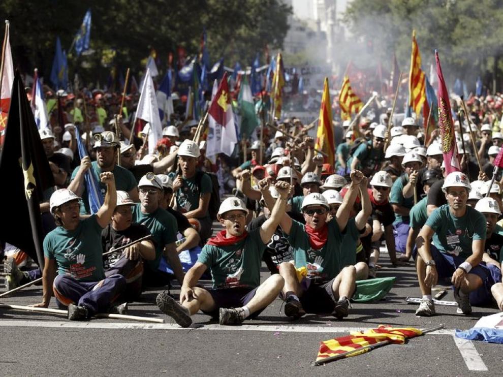 Manifestación minera en Madrid