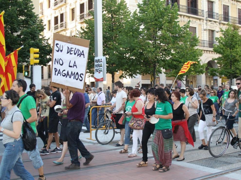 Manifestación en Zaragoza contra de los ajustes del Gobierno