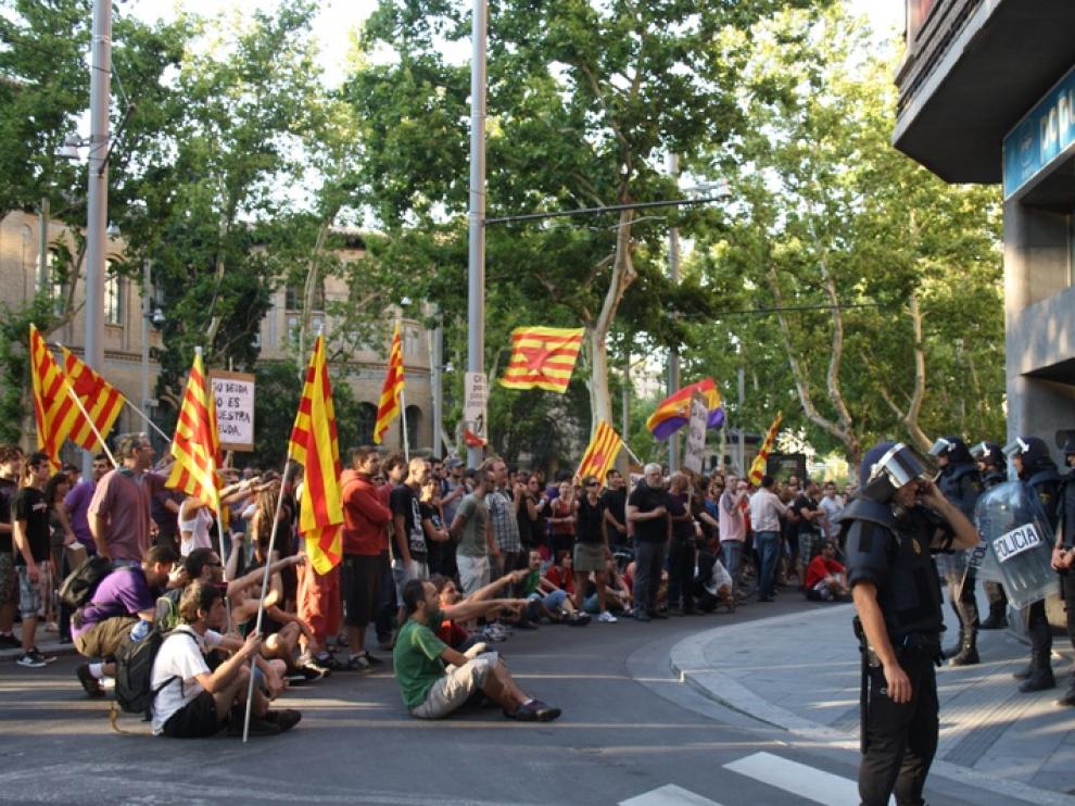 Manifestación en Zaragoza contra de los ajustes del Gobierno