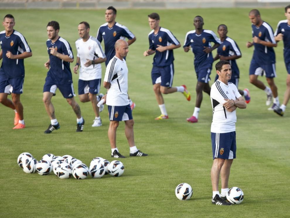 Manolo Jiménez en un entrenamiento