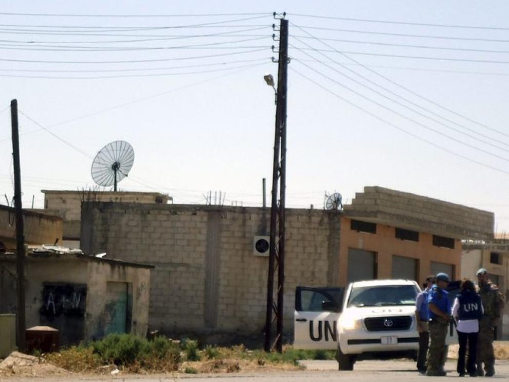 Los observadores de la ONU visitaron la ciudad de Tremseh.