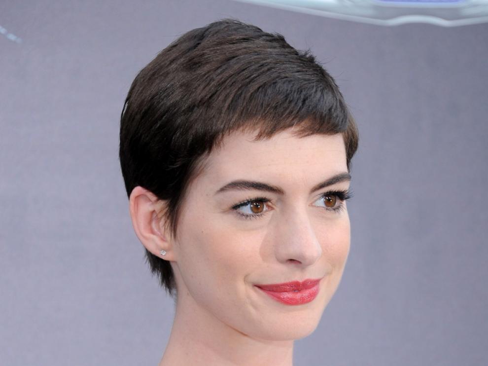 Hathaway en la presentación de la nueva película de Batman