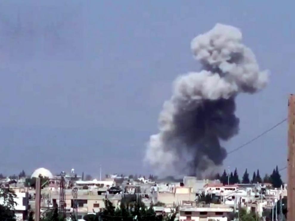 Uno de los bombardeos en Siria