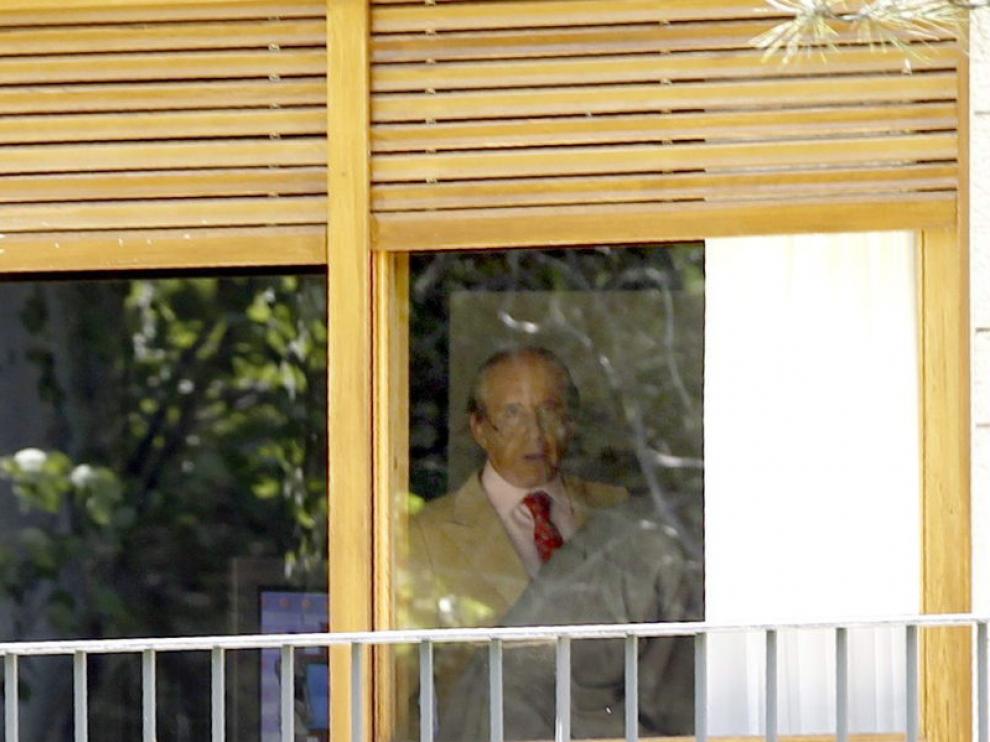El empresario José María Ruiz Mateos, hoy en el interior de su casa de Somosaguas