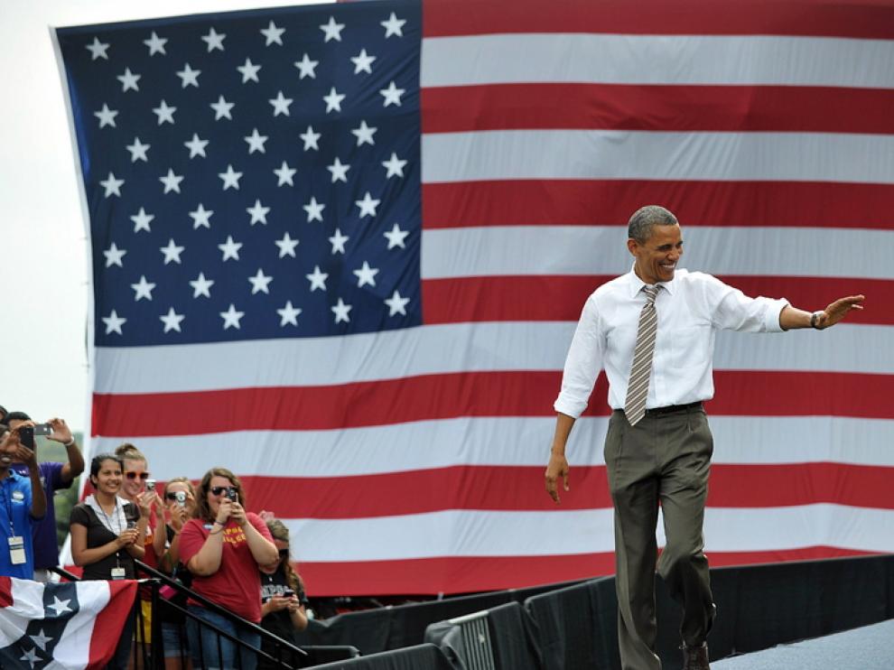 Obama en Iowa, que según las encuestas es el estado más indeciso