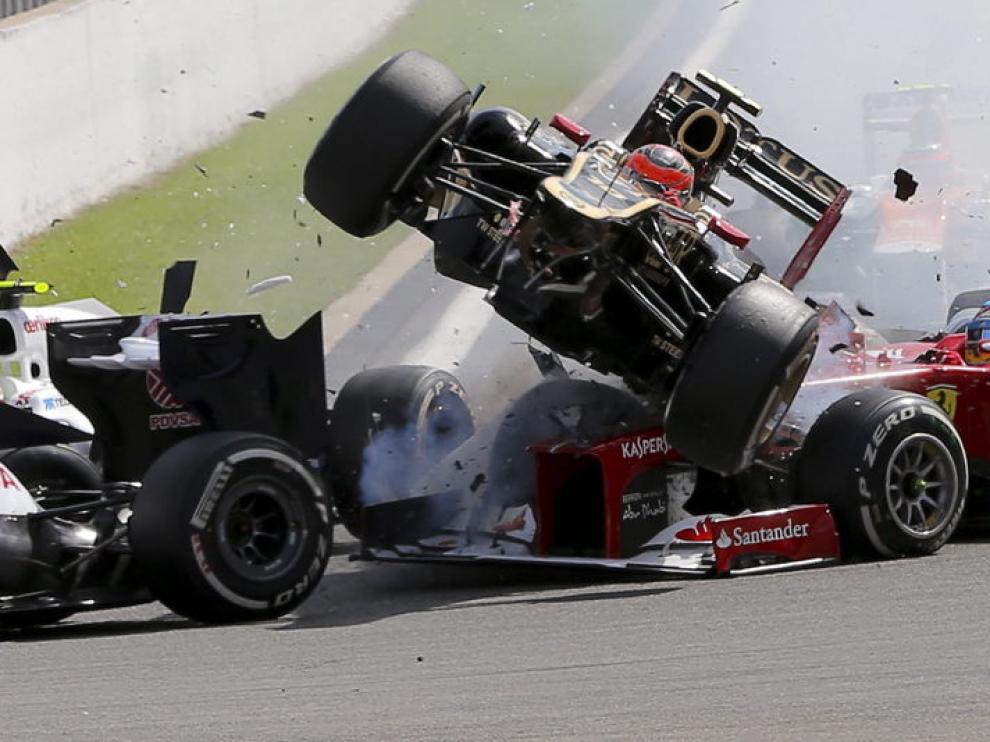 Accidente en la salida del Gran Premio de Bélgica