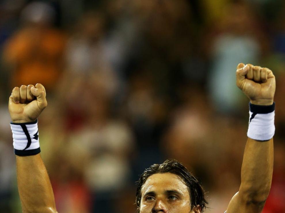 David Ferrer celebra su victoria ante Gasquet