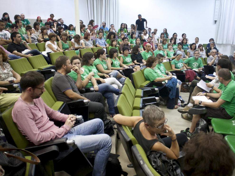 Los miembros de Marea Verde se reunieron este miércoles
