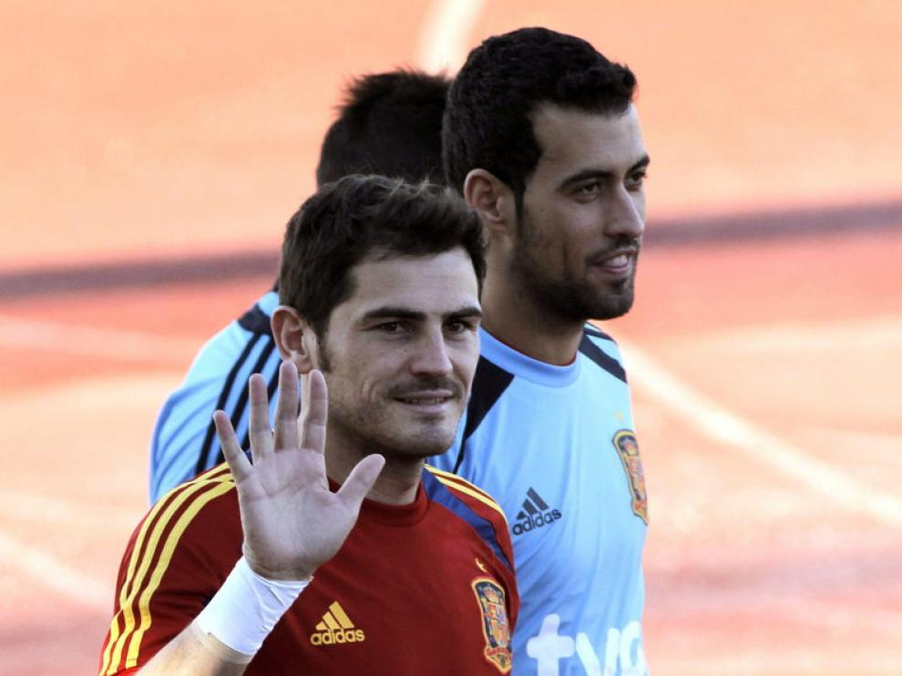 Casillas, en la concentración con la Selección