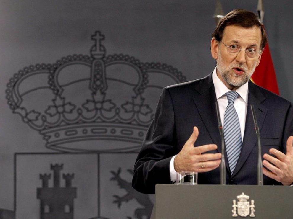Rajoy en la rueda de prensa que ha ofrecido junto a Merkel