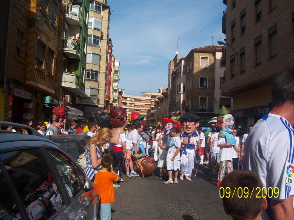 Los cabezudos de las fiestas de las Delicias