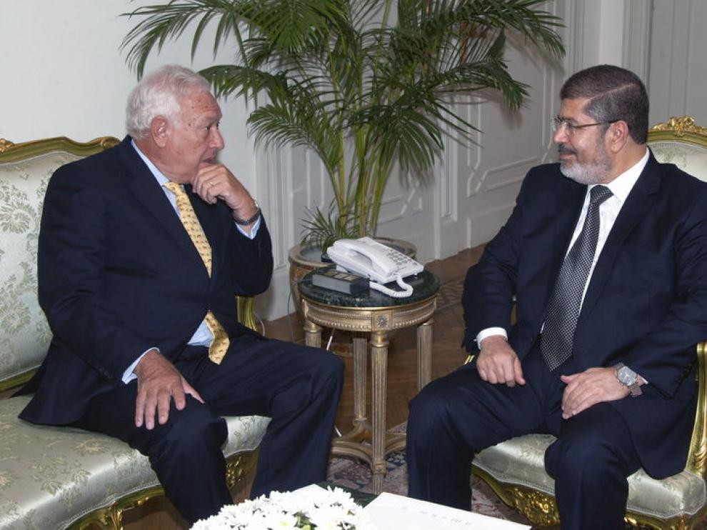 García-Margallo durante su reunión con el presidente egipcio.