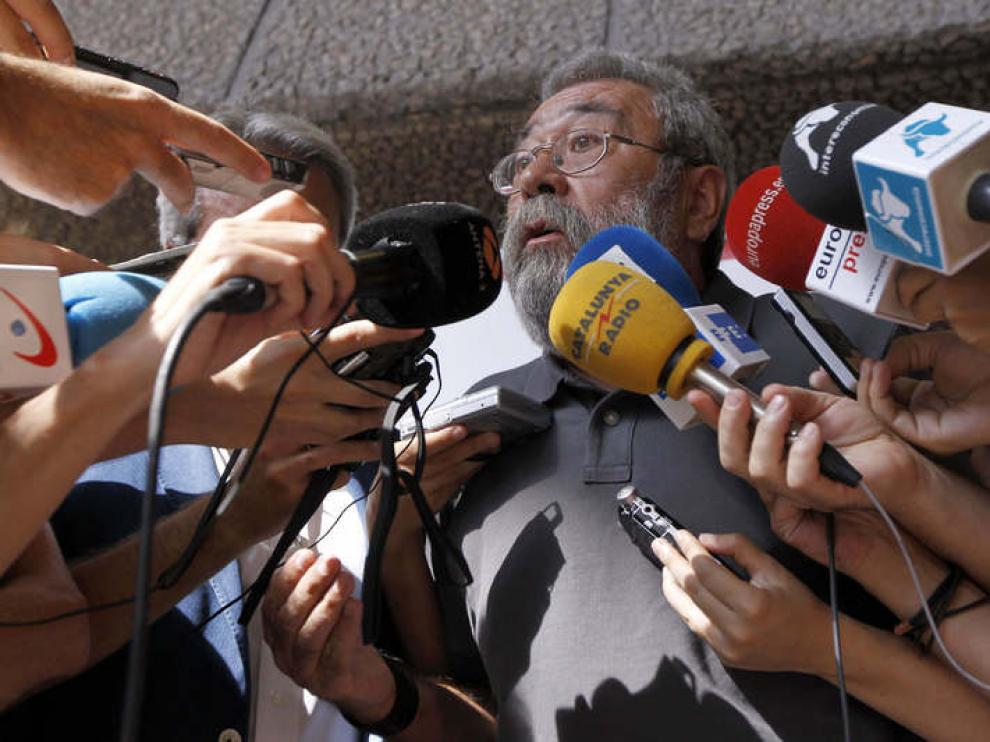 Méndez llega a una asamblea de delegados de UGT.