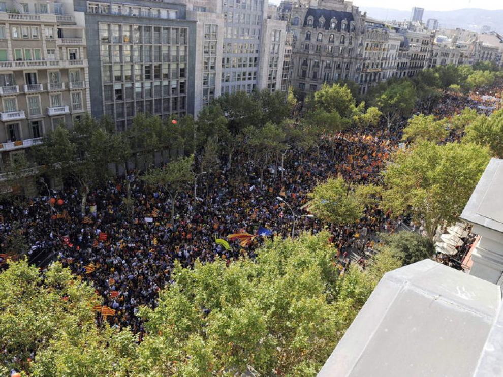 Manifestación en Cataluña a favor de la independencia