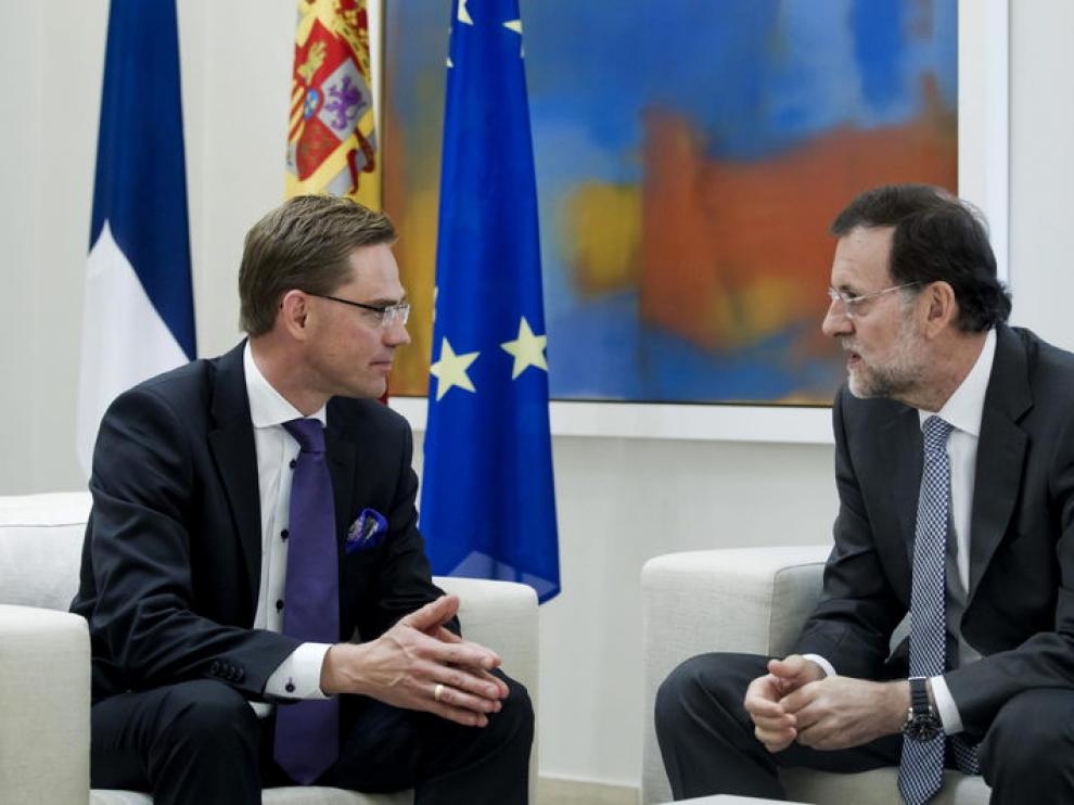 El primer ministro finés junto a Mariano Rajoy