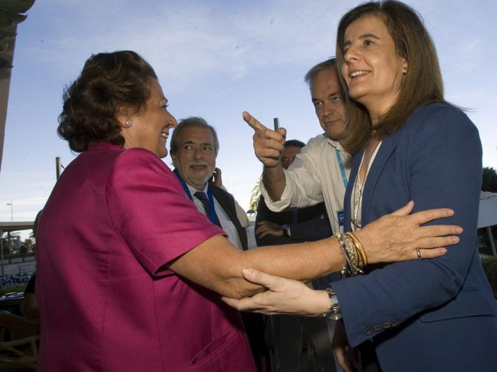 Antonio Beteta, junto a Rita Barberá, González Pons y Fátima Báñez este viernes.