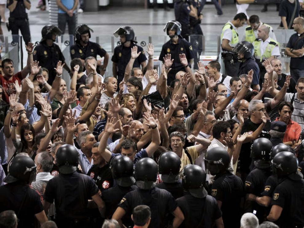 Concentración en Atocha contra la liberalización del sector ferroviario