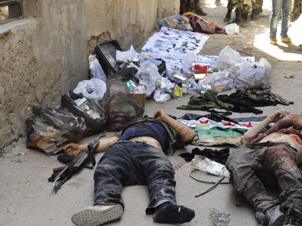 Cuerpos de supuestos rebeldes en Damasco