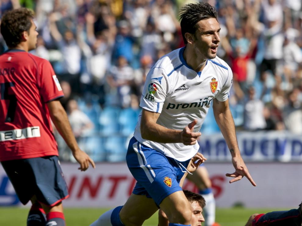 Postiga celebra un gol esta temporada
