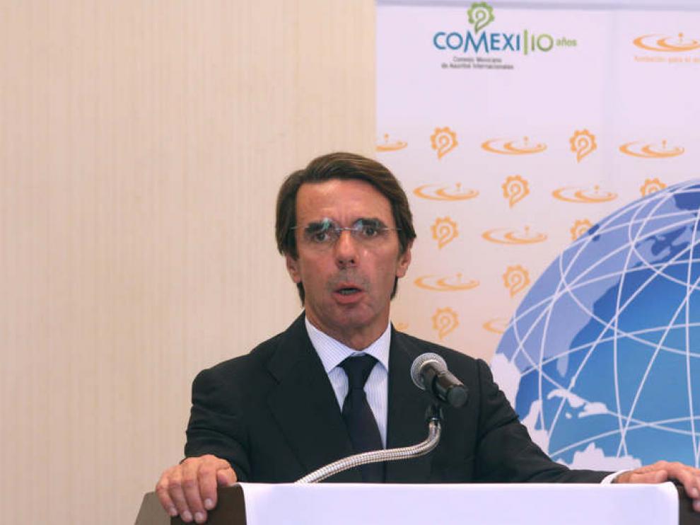 Aznar, durante su intervención en México