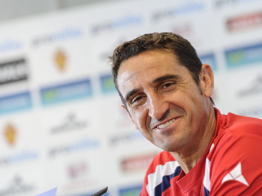 Manolo Jiménez, durante la rueda de prensa previa al partido
