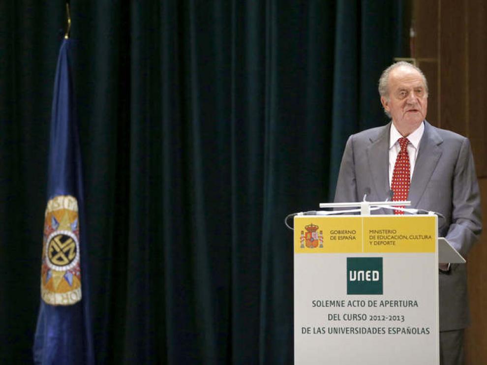 El Rey, durante la inauguración del curso universitario de la UNED