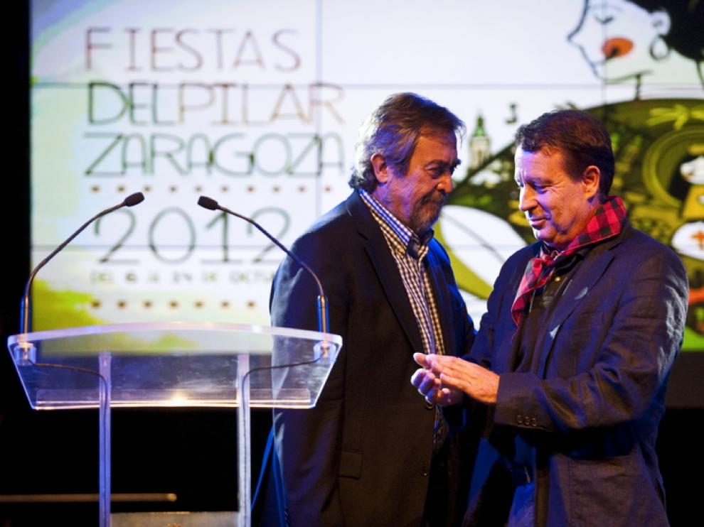 Belloch y Blasco durante la presentación de las fiestas