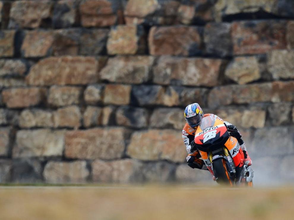 Dani Pedrosa en los entrenamientos del GP de Motorland