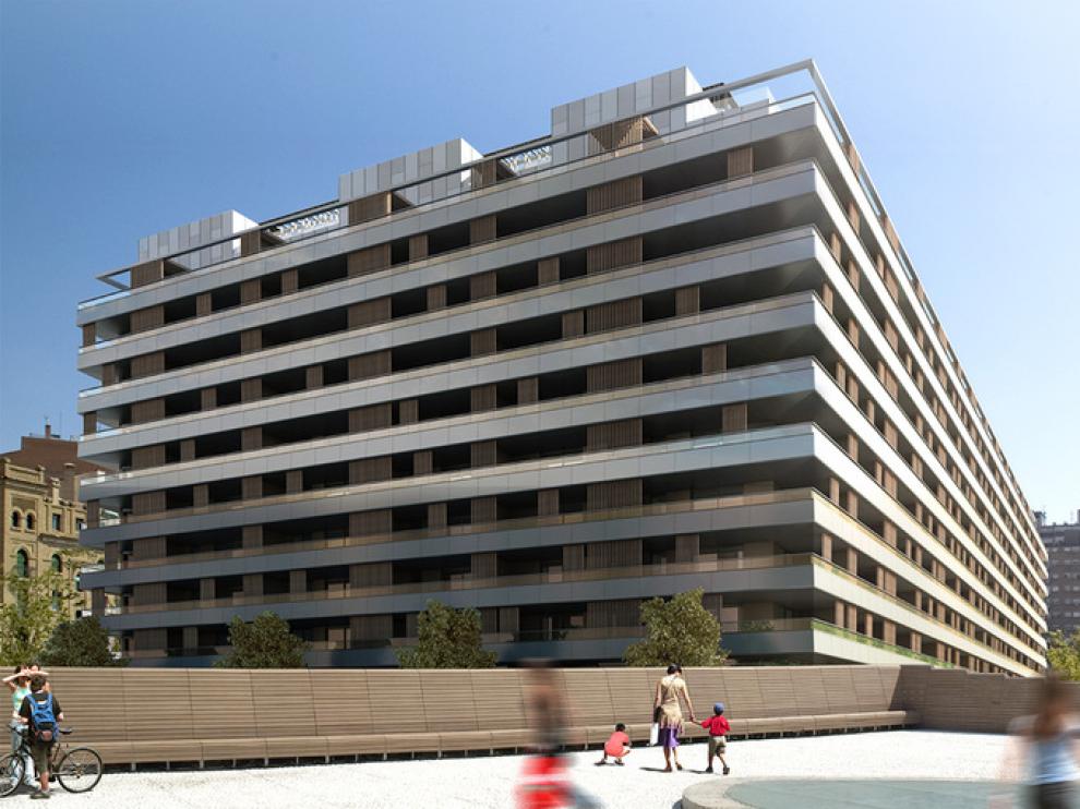 Recreación de las futuras viviviendas del Balcón de San Lázaro