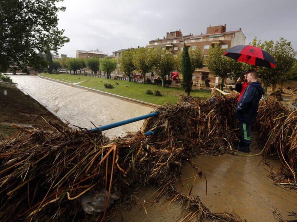 En la zona de Cinco Villas colindante con Navarra, cayeron más de 100 litros por metro cuadrado.
