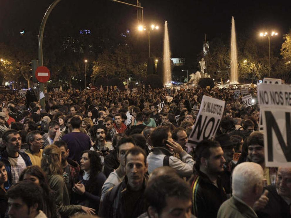 Imagen de este martes de la plaza de Neptuno de Madrid