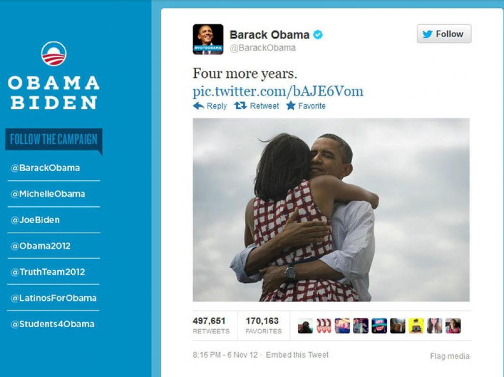 Mensaje de Obama en Twitter