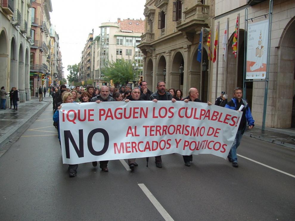 Manifestación por las calles de Huesca