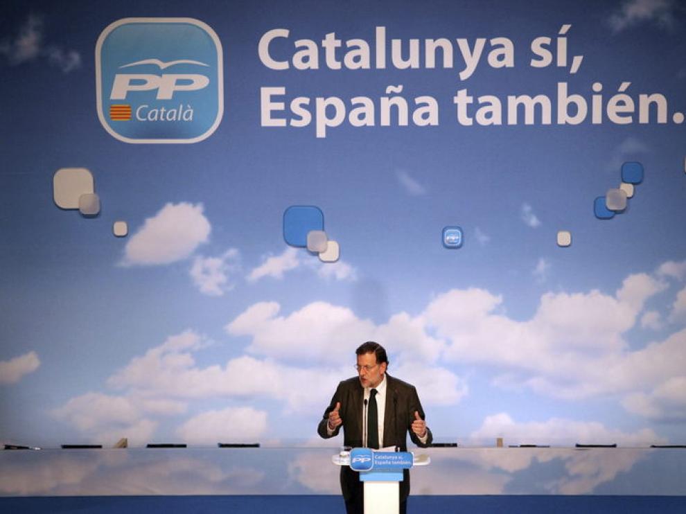 Rajoy, durante el mitin en Tarragona