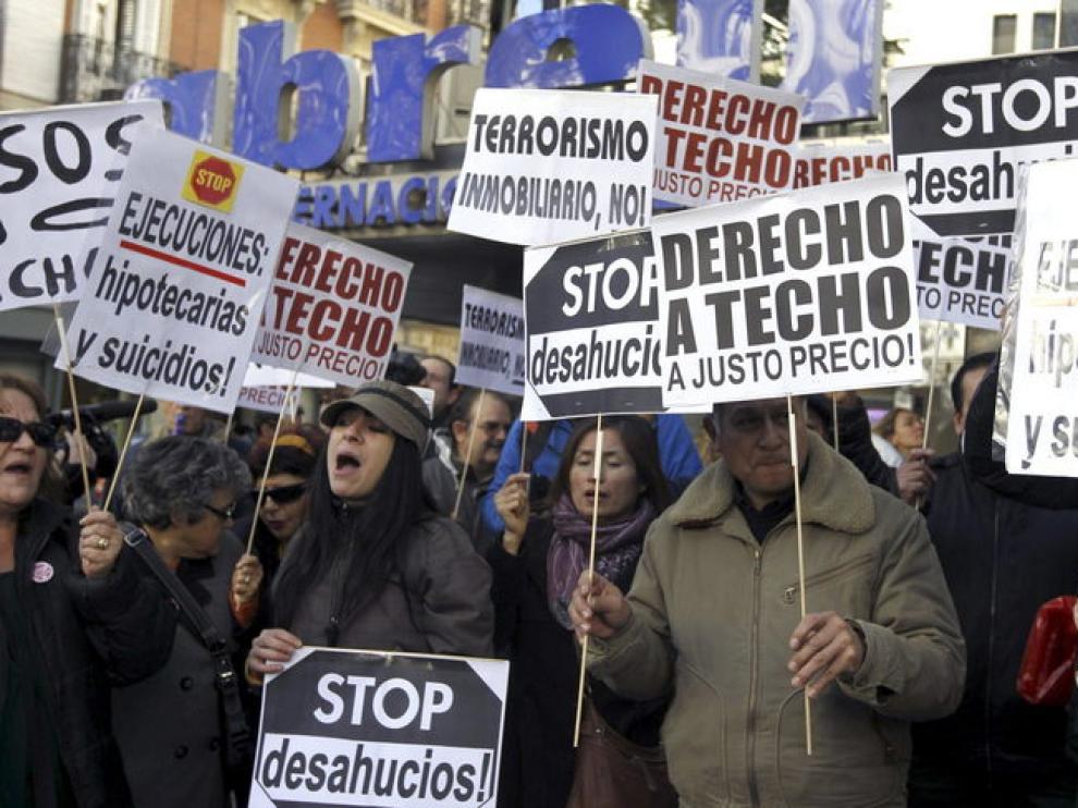 Protesta contra los desahucios en Madrid