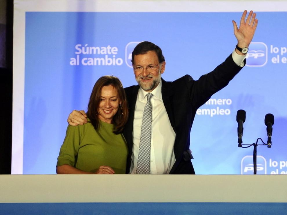 Mariano Rajoy con su esposa