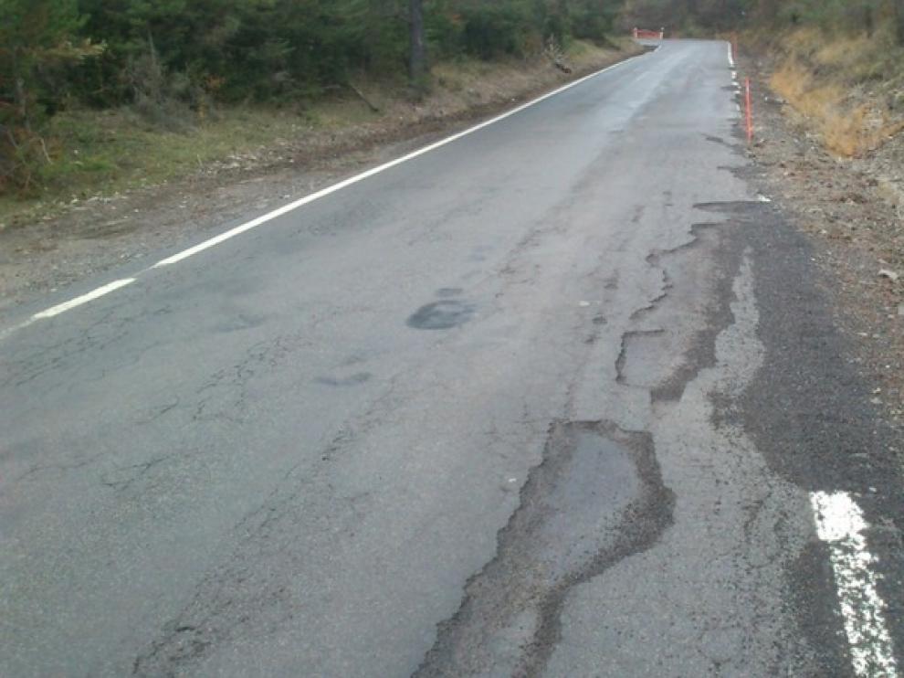 Estado de la carretera N 260 entre Broto y Fiscal