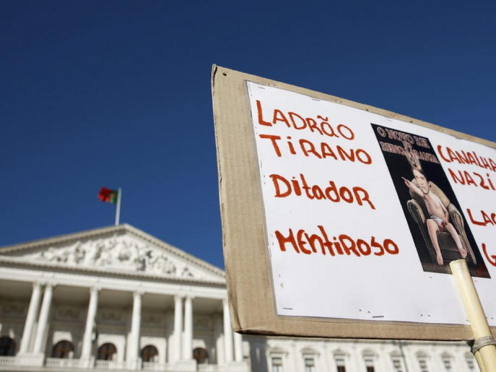 Vista de una de las pancartas.