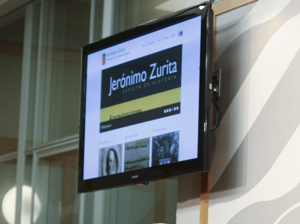 Presentación de la página web, este viernes en Zaragoza