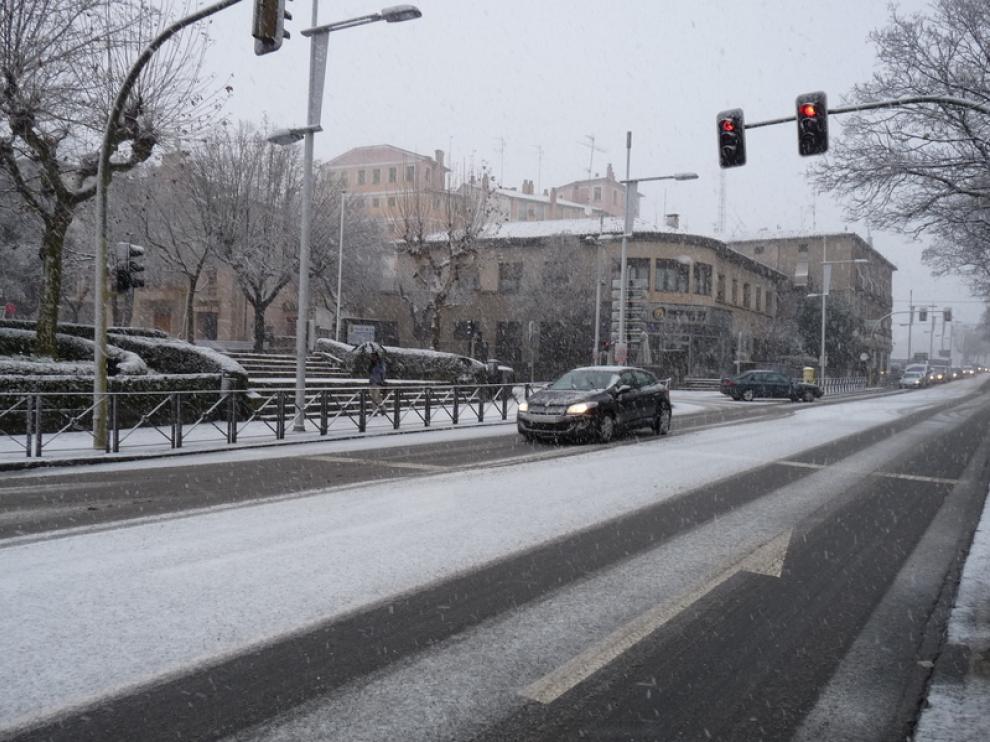 Nieve caída en Jaca este miércoles
