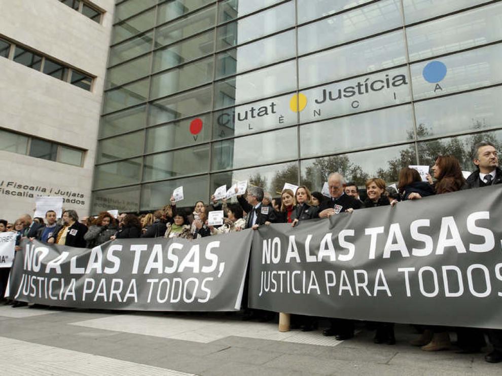 Paro en la Ciudad de la Justicia de Valencia el pasado miércoles