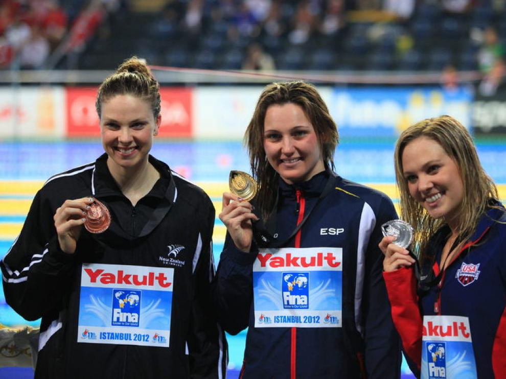 La española Melanie Costa, oro en la prueba de 400 libres.