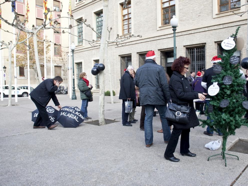 Protesta de los funcionarios contra los recortes